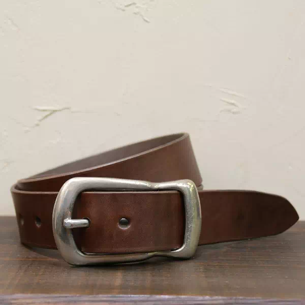 ギフト・プレゼントに日本製オリジナルレトロな柄のヌメ革オーダーベルト