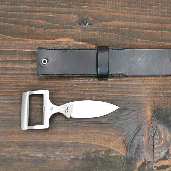 ギフト・プレゼントにOWENバックルナイフベルトの持ち込みで植物タンニン鞣し革でベルトオーダー製作