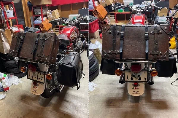 ギフト・プレゼントにバイク用のトランクを縛るベルトを2本オーダー製作。