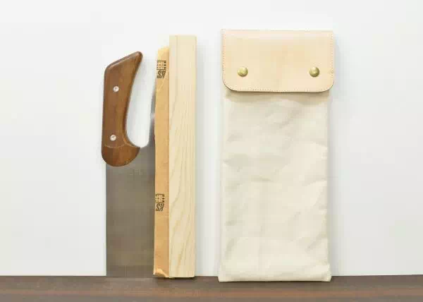 オーダーメイドのプレゼントやギフトに蕎麦包丁を入れる専用バッグをヌメ革6号帆布でオーダー製作