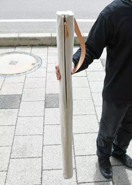 オーダーメイドのプレゼントやギフトに蕎麦打ち棒を4本入れる専用バッグを6号帆布でオーダー製作